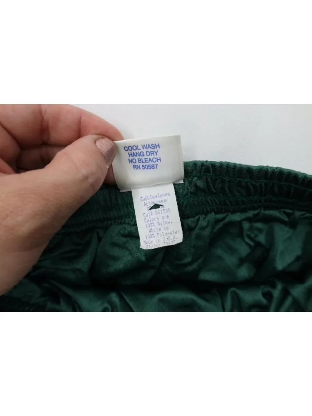 Vintage 90s Mens XL Silky Nylon Lined Running Jogging Short Shorts Green USA